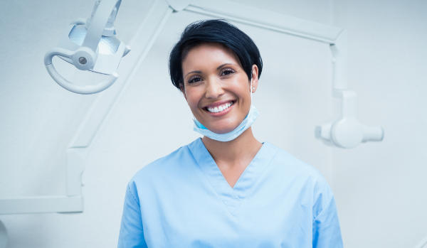 a female dentist in a dental office