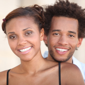 Young smiling african american couple