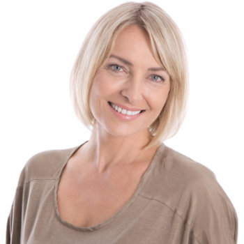 smiling Beautiful middle aged blond woman